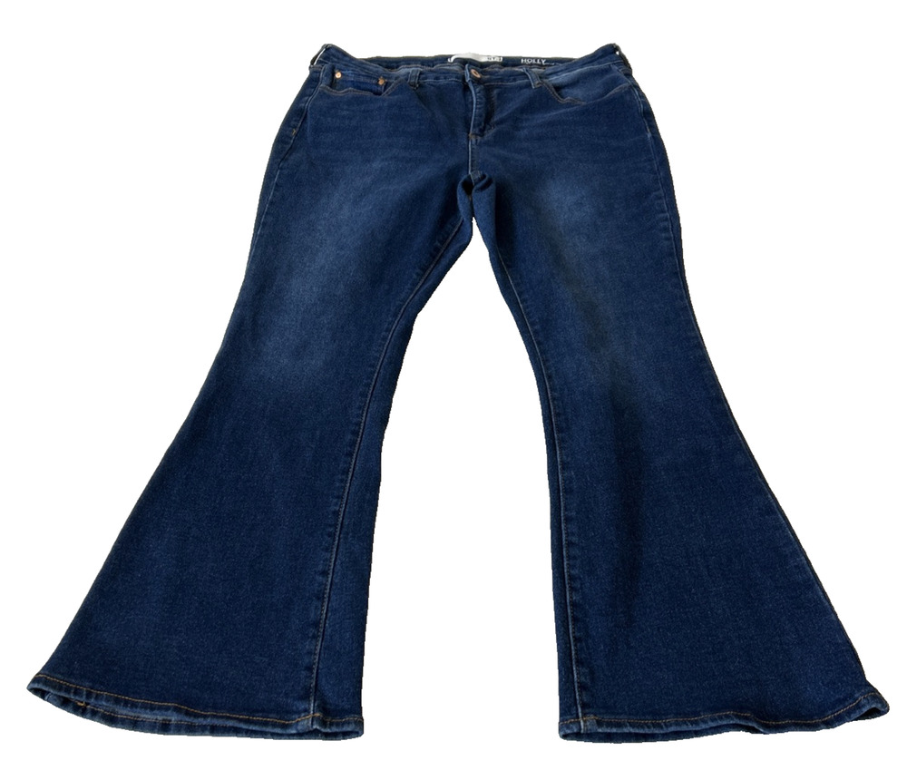 !iT Jeans Boot Cut Women’s Holly High Rise Curvy Sz 16 Dark Wash Western Boho